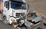 تصادف تریلی با پژو در جاده صوفیان- تبریز با ۲ کشته