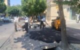 اجرای عملیات آسفالت ریزی روبروی بانک مهر و مدرسه مفتح تا کوی دستمالچی در توانیر به متراژ ۴۷ تن آسفالت