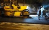 تداوم عملیات توزیع آسفالت اساسی در خیابان عباسی حدفاصل چهارراه عباسی بطرف چهارراه ششگلان