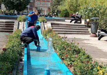 ساماندهی محیطی و بهسازی آب نمای پارک قاجار