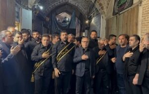 مراسم عزاداری پاکبانان شهرداری تبریز در بازار تاریخی تبریز