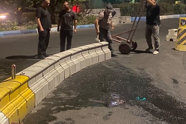 اجرای اصلاح هندسی چهار راه گجیل در بلوار جمهوری اسلامی